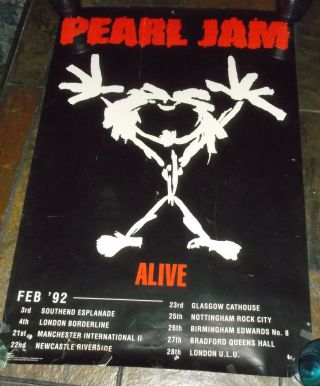 Pearl Jam Alive Feb 1992 Poster Rare