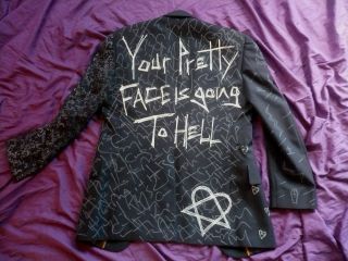 Bam Margera Jacket M L Xl Xxl Him Ville Valo Shirt Goth Concert Graffiti Blazer
