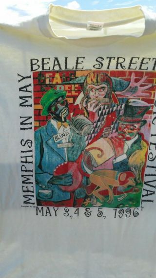 BEALE ST FESTIVAL MEMPHIS VINTAGE T SHIRT RARE LIKE size XL Memphis in May 4