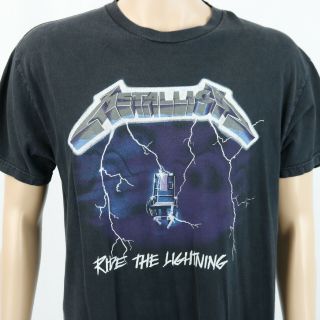 Vtg 1994 Metallica Shirt Black Ride The Lightning Tennessee River Large
