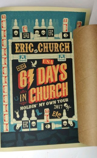 Eric Church 61 Days In Church 2017 Holding My Own Poster Rare