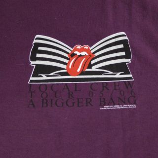 Rolling Stones Bigger Bang 05/06 Local Crew Purple Xl T - Shirt
