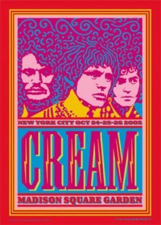 Cream Eric Clapton Madison Square Garden Poster John Van Hamersveld Signed