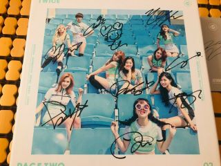 (With photocard) TWICE SIGNED AUTOGRAPH PAGE TWO CHEER UP ALBUM 2
