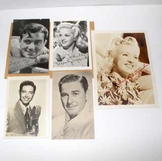 Classic Hollywood Fan Photos 1940s Signed Autographed Betty Grable Andy Russell