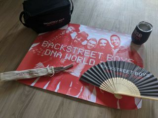 Backstreet Boys Dna World Tour Vip Merch Pack - Poster,  Fan,  Lunch Bag,  More
