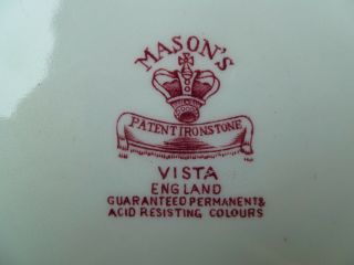 Vintage MASON ' S VISTA England Red/Pink square Tea Trivet 1940 ' s mark 3