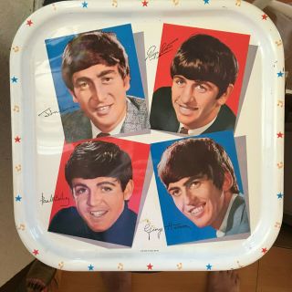 Beatles Vintage Lunch Serving Tray A Metal Box Product Worcester Ware 1964