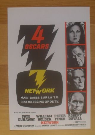 Network Faye Dunaway William Holden Belgian Movie Poster 