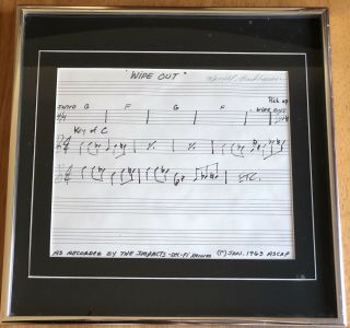 Autograph Musical Quotation Of The Song " Wipe Out " By Merrell Fankhauser