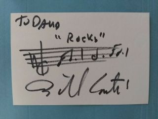 Bill Conti Signed Autographed Musical Quote From " Rocky  Gonna Fly Now "