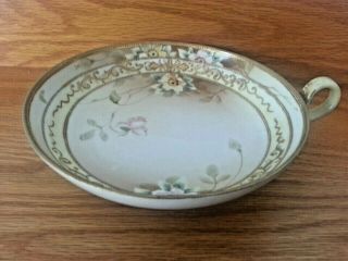 VERY RARE ANTIQUE NORITAKE 1891 MAPLE LEAF NIPPON HAND PAINTED MORIAGE DISH. 2