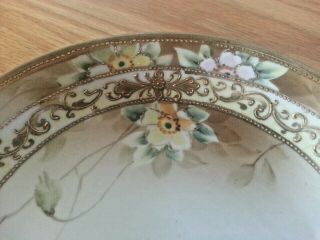 VERY RARE ANTIQUE NORITAKE 1891 MAPLE LEAF NIPPON HAND PAINTED MORIAGE DISH. 5