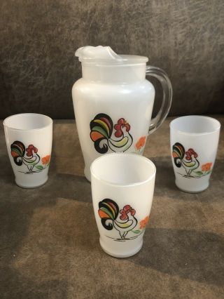 Rooster Design 50’s Juice Set By Bartlett Collins