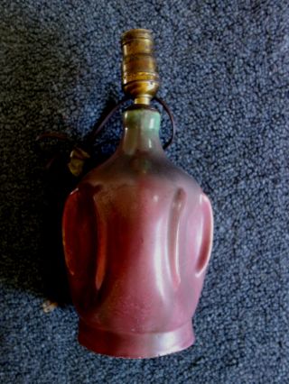 Fulper Pottery Arts and Crafts Rose and Green Flambe lamp base 2