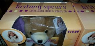 2 Official Britney Spears Bear Bears With CD CDS Collectible 2