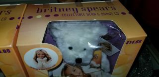 2 Official Britney Spears Bear Bears With CD CDS Collectible 3