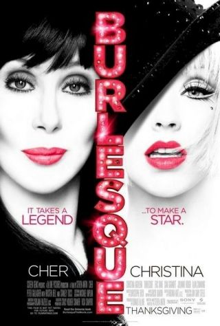 Burlesque 27x40 Movie Poster Cher Christina Aguilera Musical Ss