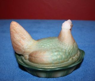 Fenton Glass Hand Painted & Airbrushed Satin Glass Hen on Nest 3