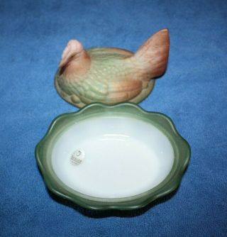 Fenton Glass Hand Painted & Airbrushed Satin Glass Hen on Nest 6