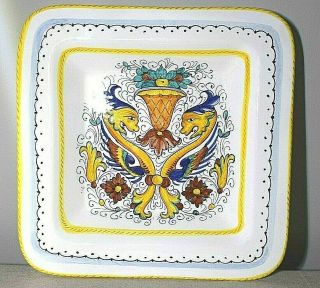 Deruta Raffaellesco Dragon Italian Pottery Rectangular Large Pasta Bowl 15 " Acr