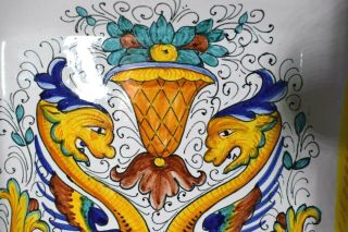Deruta Raffaellesco Dragon Italian Pottery Rectangular Large Pasta Bowl 15 