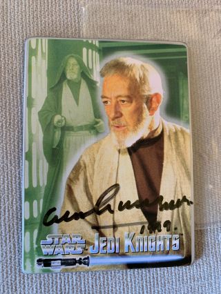 Alec Guinness Autographed Star Wars Jedi Knights 1998 Metal Card 2 Lucas Film