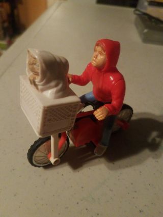 1982 E.  T.  Et And Elliott Pull And Go Bicycle Toy Ljn Ltd Toys,  Vintage Rare