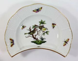 Herend Rothschild Bird Porcelain Crescent Salad Plate Motif 11 - Sinatra Sr.