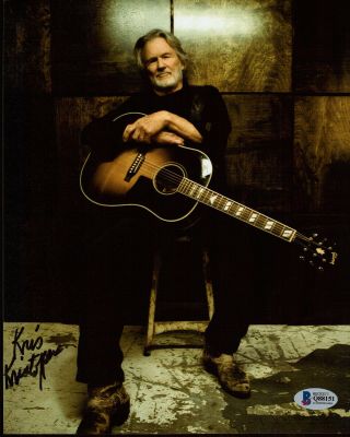 Kris Kristofferson Signed 8x10 Photo Beckett Bas Rare Country Legend Rare 2