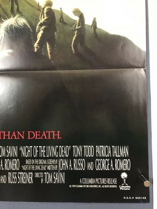NIGHT OF LIVING DEAD Movie Poster (Fine) One Sheet 1990 27x40 Horror 3224 4
