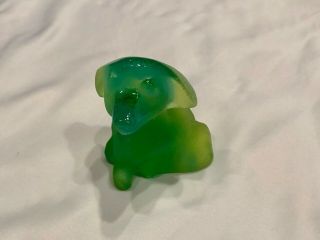 Daum France Dog “larry A Tokyo” Figurine 100 Green