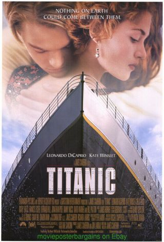 Titanic Movie Poster Ds 27x40 Leonardo Decaprio Kate Winslet