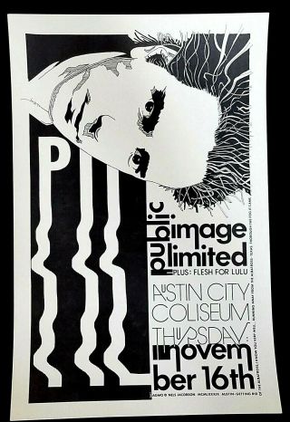 Jagmo: Public Image Limited (p.  I.  L. ) - 1999 Concert Poster - Signed