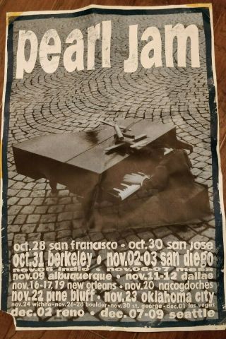 Pearl Jam Ames Bros 1993 West Coast Fall Tour Poster Eddie Vedder
