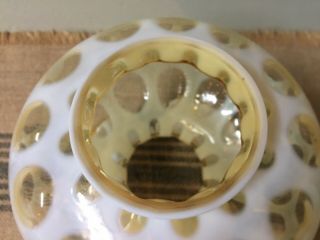 Vintage Fenton Honeysuckle Dot Optic Coin Dot Lamp Shade. 6