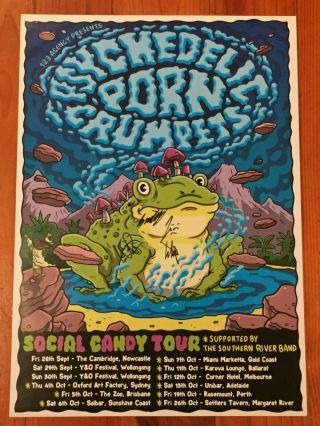 Psychedelic Porn Crumpets (signed) Rare Aussie/oz Promo Tour Poster