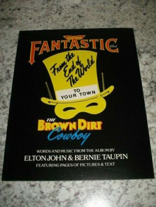 Vintage Sheet Music Book Captain Fantastic Elton John Brown Dirt Cowboy 1975