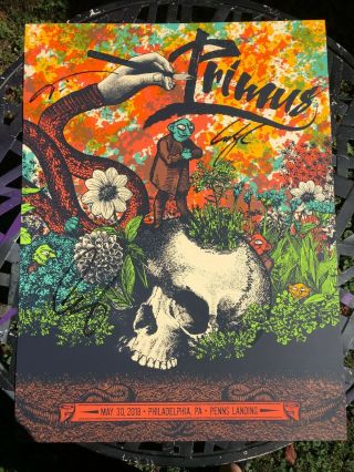 Signed Primus Silkscreen Poster 2018 Les Claypool Autographed