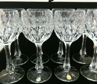 Vintage Set Of 8 Crystal Cordial Wine Glasses Made In Germany