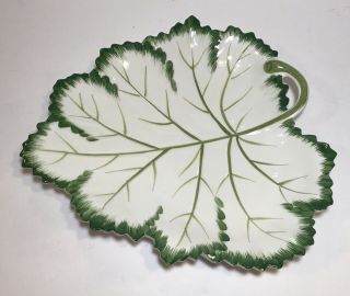 Tiffany & Co.  Nove Z.  A.  Italia P1860 White Green Leaf Serving Plate Large Dish