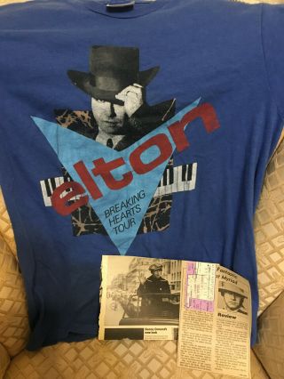 1984 Elton John Breaking Heart Tour T - Shirt Medium