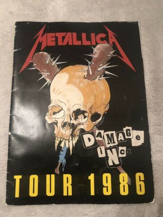 Metallica Damage Inc Tour 1986 Programme