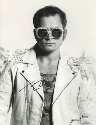 Taron Egerton Signed Rocketman 11x14 Photo Authentic Auto Bas Elton John 6