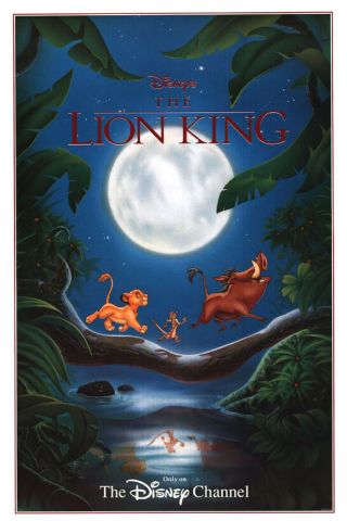 The Lion King Movie Poster 27x40 Rare Disney Channel One Sheet