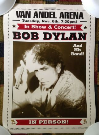 Bob Dylan / Band Concert Poster Van Andel Arena Michigan 11 - 6 - 2001 14 " X 19 1/2 "