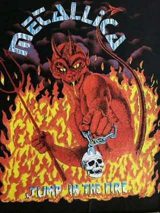 Vintage METALLICA jump in the fire BACK PATCH 80 ' s Thrash Metal RARE 2