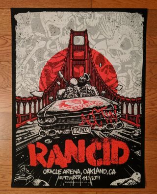 Rancid Silk Screen Poster Garageland Punk Rock Nofx Bad Religion