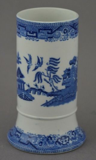 Antique Earthenware Blue Willow Tooth Brush Holder By Ridgways
