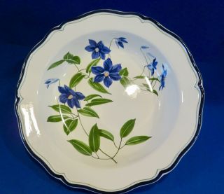 Tiffany & Co Este Ceramiche Made Italy Blue Flowers Clematis Large Bowl 13 "